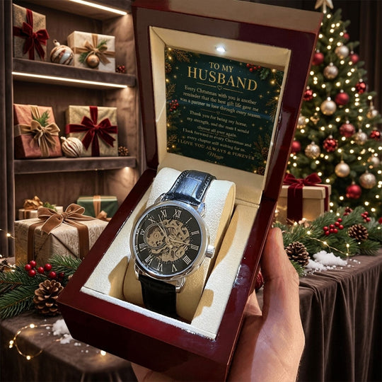 To My Husband – Christmas Automatic Skeleton Watch