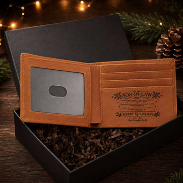 Christmas Gift for Son-in-Law – Personalized Engraved Leather Wallet