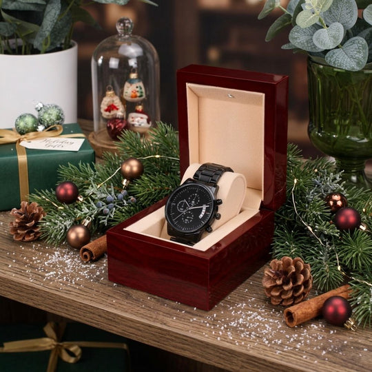 To My Grandson – Christmas Engraved Black Watch
