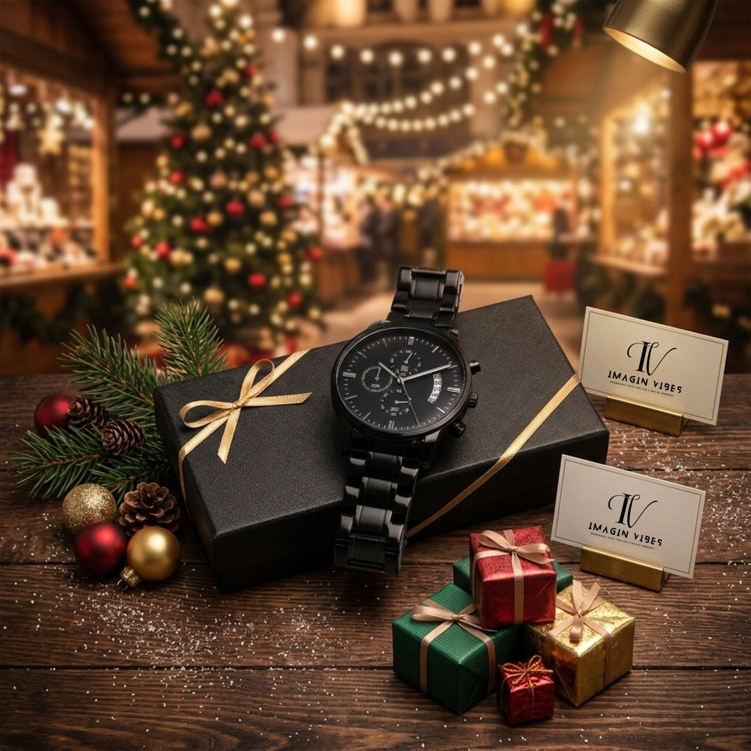 To My Husband – Personalized Christmas Engraved Black Watch