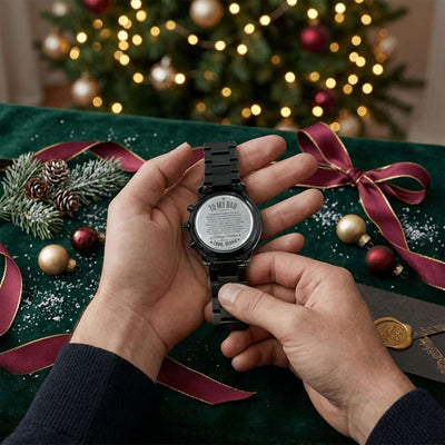 To My Dad – Personalized Christmas Engraved Black Watch
