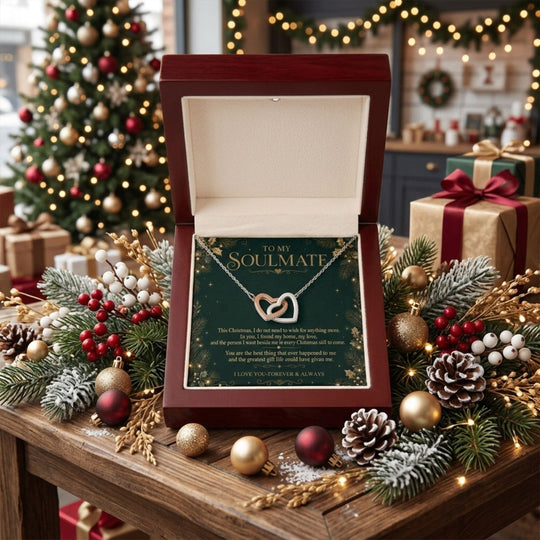 To My Soulmate – Christmas Interlocking Hearts Necklace