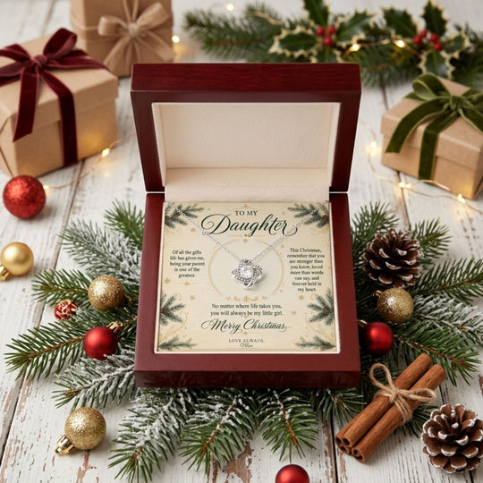 To My Daughter – Christmas Love Knot Necklace
