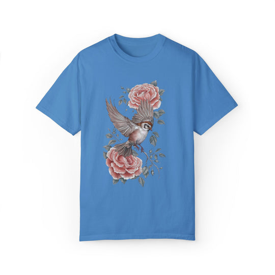 Bird and Rose Unisex Tee T-Shirt Printify Royal Caribe S