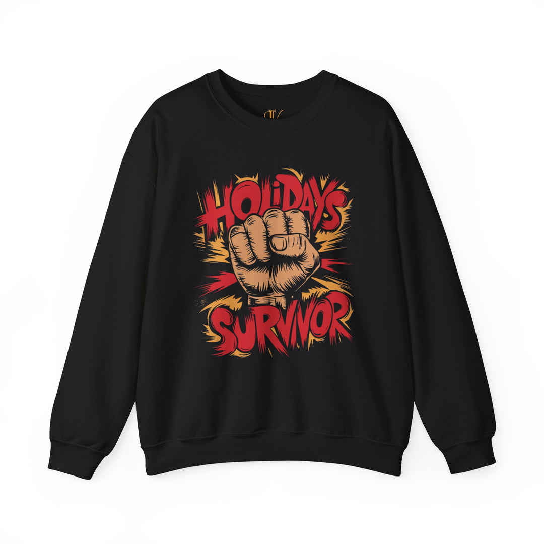 Holidays Survivor Sweatshirt Sweatshirt Printify S Black