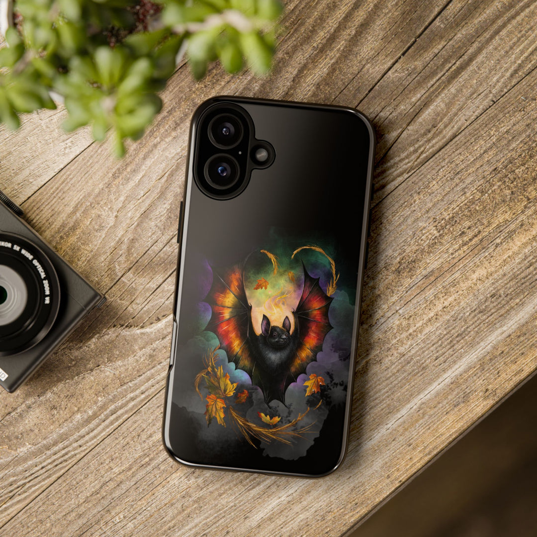 Phone Case - Gothic Bat and Autumn Leaves Phone Case Printify