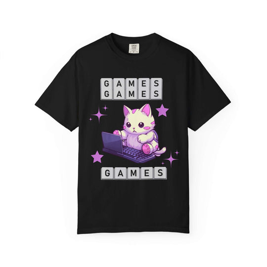 Kawaii Cat Games T-Shirt T-Shirt Printify Black S