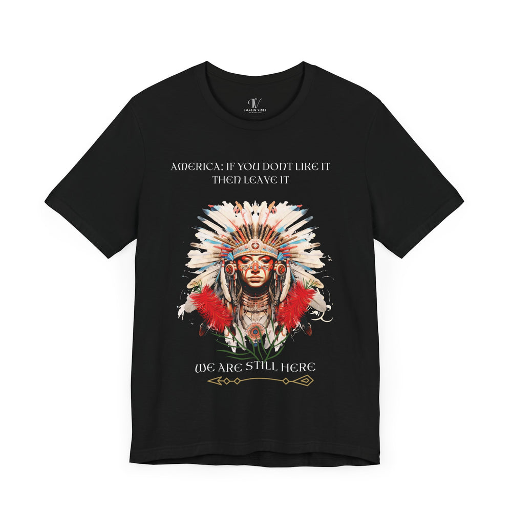 Graphic Tee - Political Native American Statement T-Shirt Printify Black S