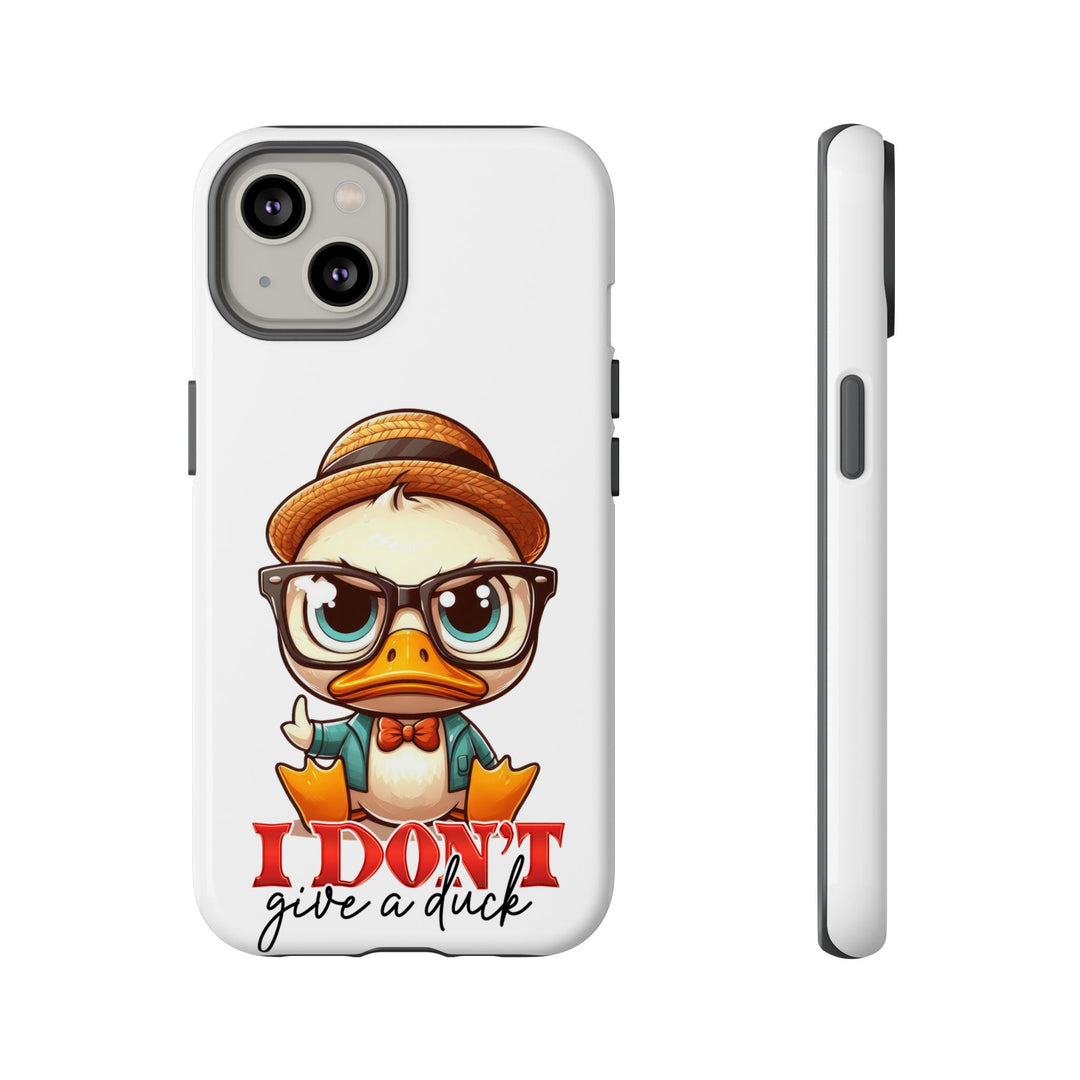 Funny Duck Tough Case Phone Case - I Don't Give a Duck Phone Case Printify iPhone 14 Glossy