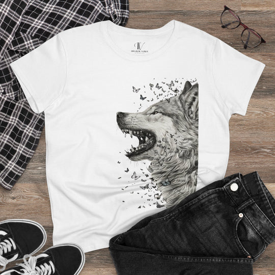 Wolf Butterfly Tee T-Shirt Printify