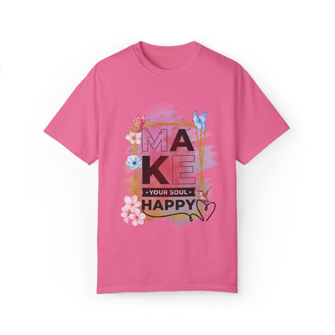 Motivational Watercolor T-Shirt - Make Your Soul Happy T-Shirt Printify Crunchberry S