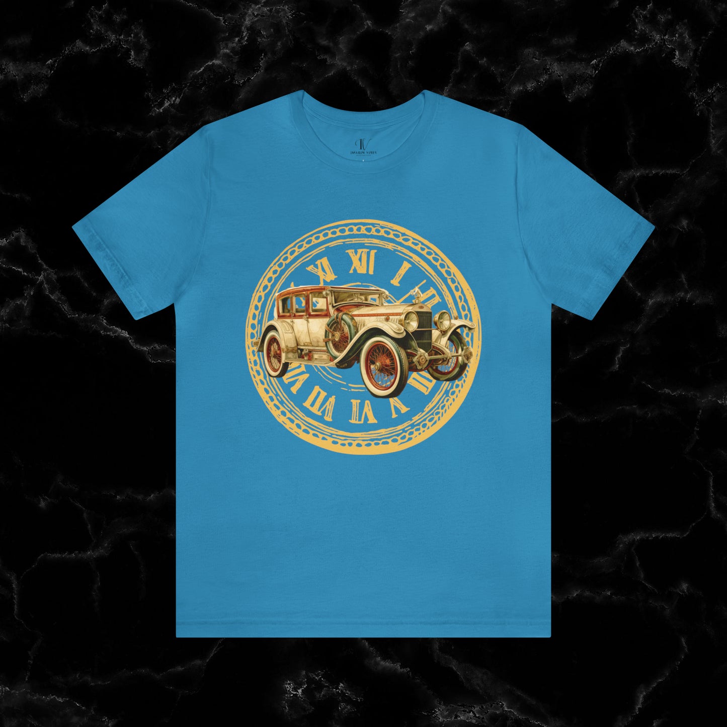 Vintage Car Enthusiast T-Shirt with Classic Wheels and Timeless Appeal T-Shirt Aqua S 