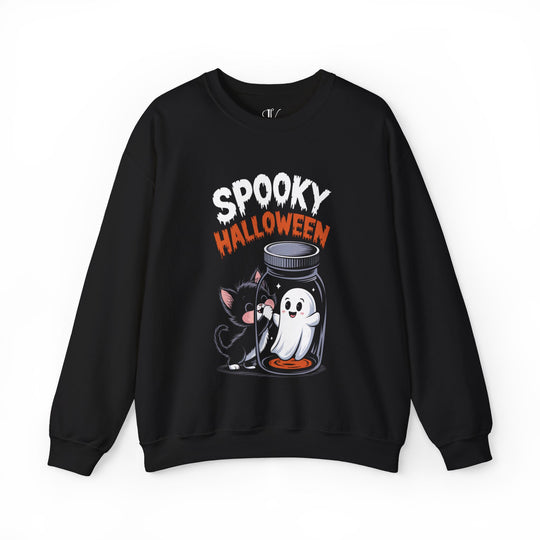 Spooky Cat & Ghost Halloween Sweatshirt