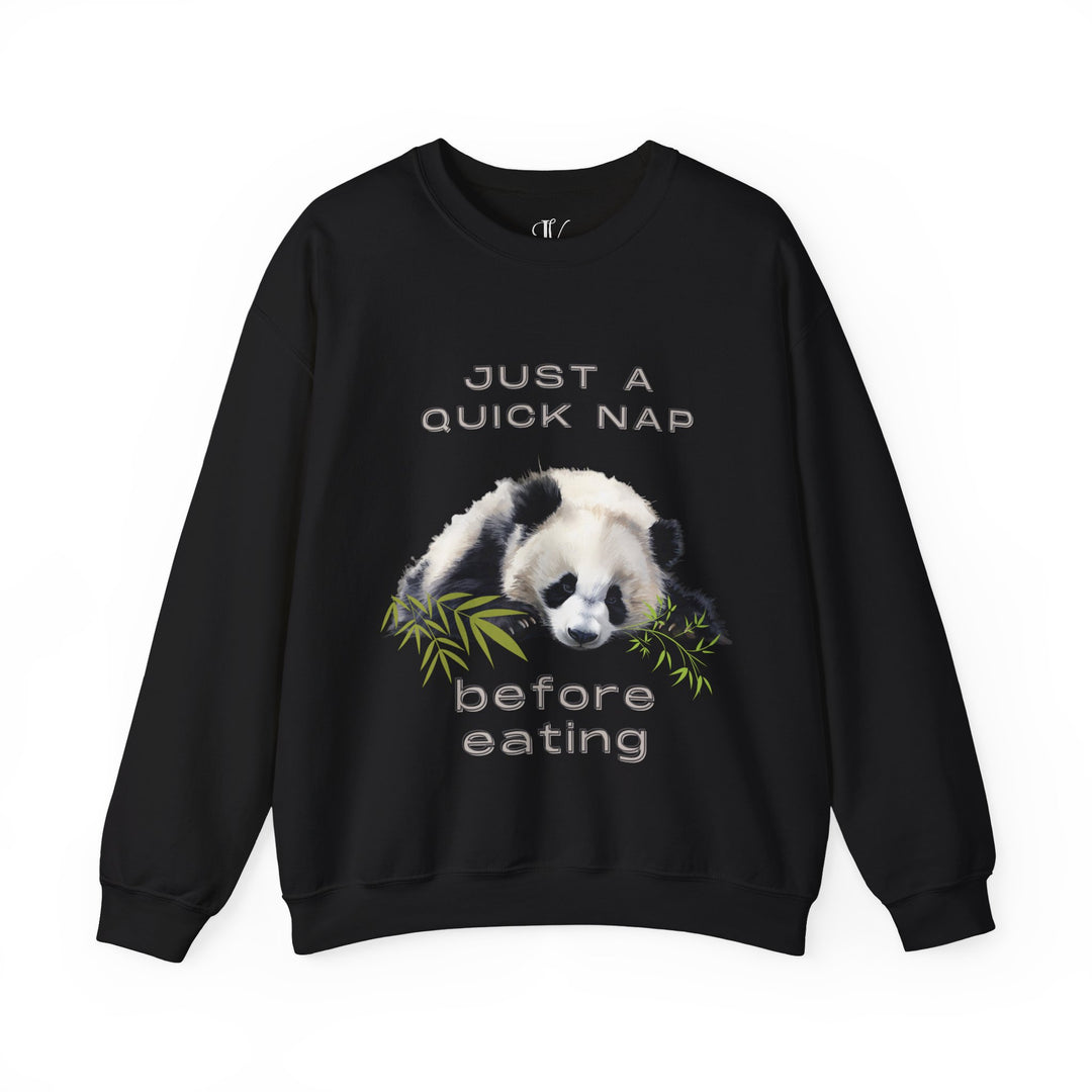 Sleeping Panda Sweatshirt - Just a Quick Nap Before Eating Sweatshirt Printify Black S