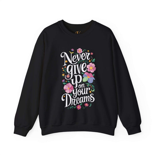 Motivational Floral Sweatshirt - Positive Message Sweatshirt Printify S Black