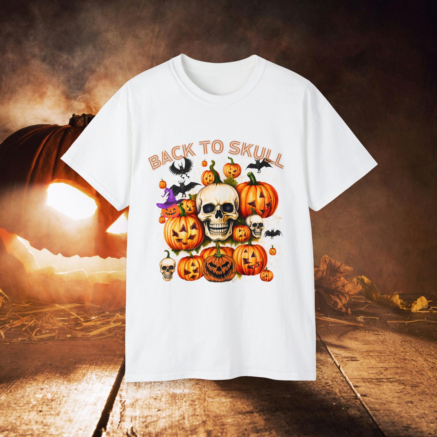 Back to Skull Halloween Tee | Back To Skull T-Shirt White S 