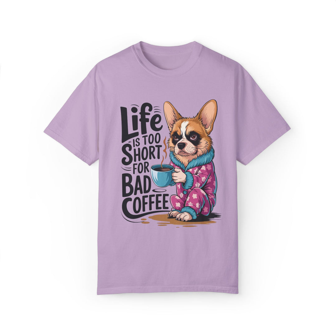 Cartoon Dog Coffee Lover T-shirt T-Shirt Printify Orchid S