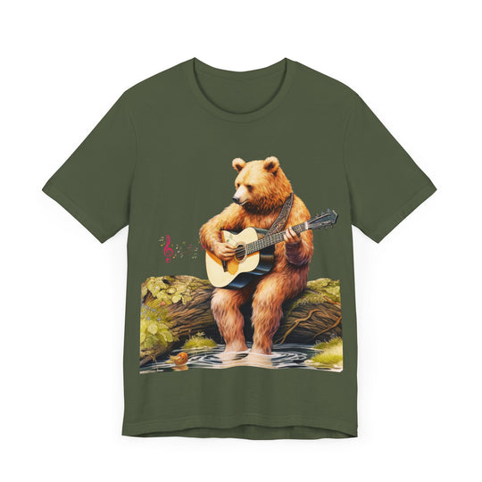 Nature-Inspired Bear T-Shirt T-Shirt Printify Military Green S