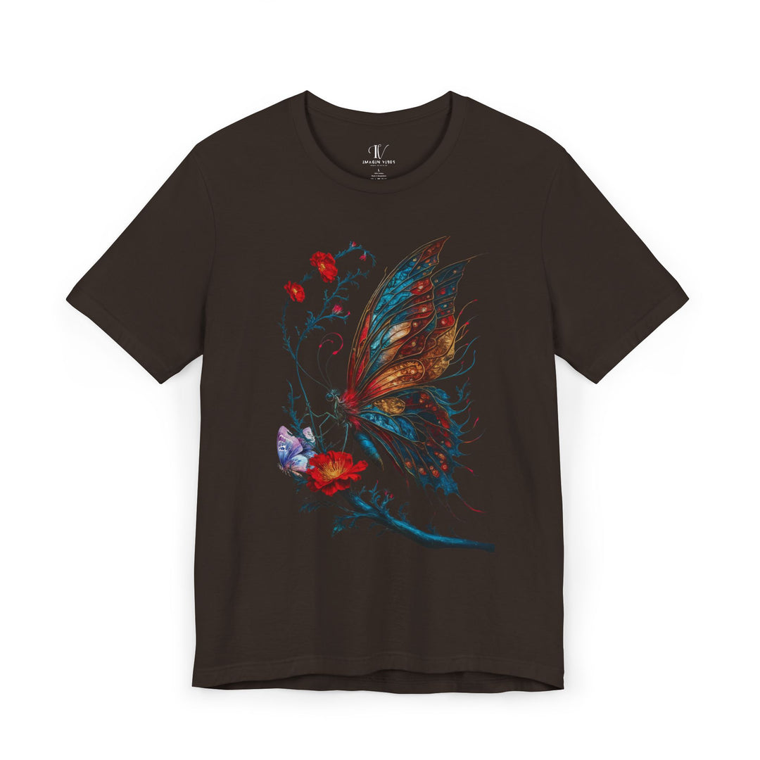 Butterfly Tee - Nature-inspired Unisex Jersey T-Shirt Printify Brown XS