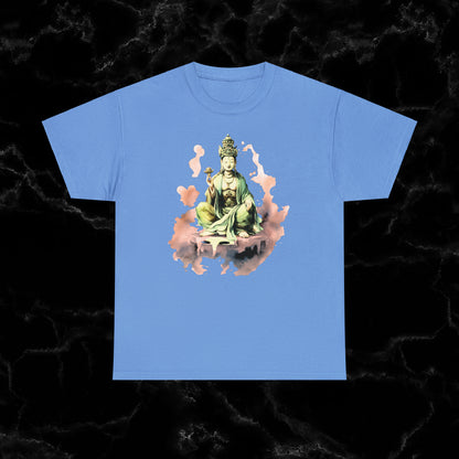 Quan Yin Goddess T-Shirt - Spiritual Tee, Guan Yin, Goddess of Compassion T-Shirt Carolina Blue S 