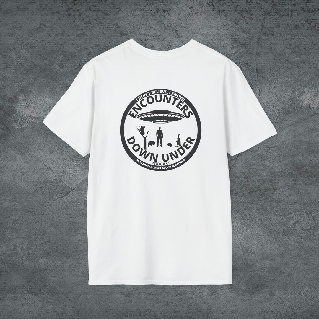 Encounters Down Under Podcast Double Side Shirt - Express Your Podcast Passion with Style T-Shirt   