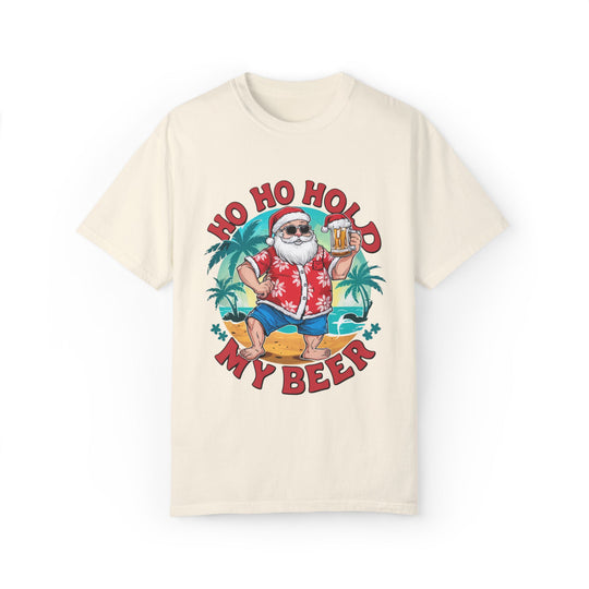 Santa Ho Ho Ho Hold My Beer T-shirt T-Shirt Printify Ivory S