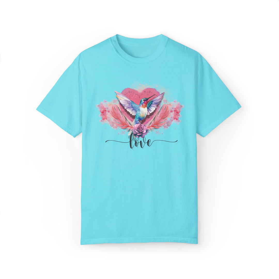 Hummingbird Love T-shirt T-Shirt Printify Lagoon Blue S