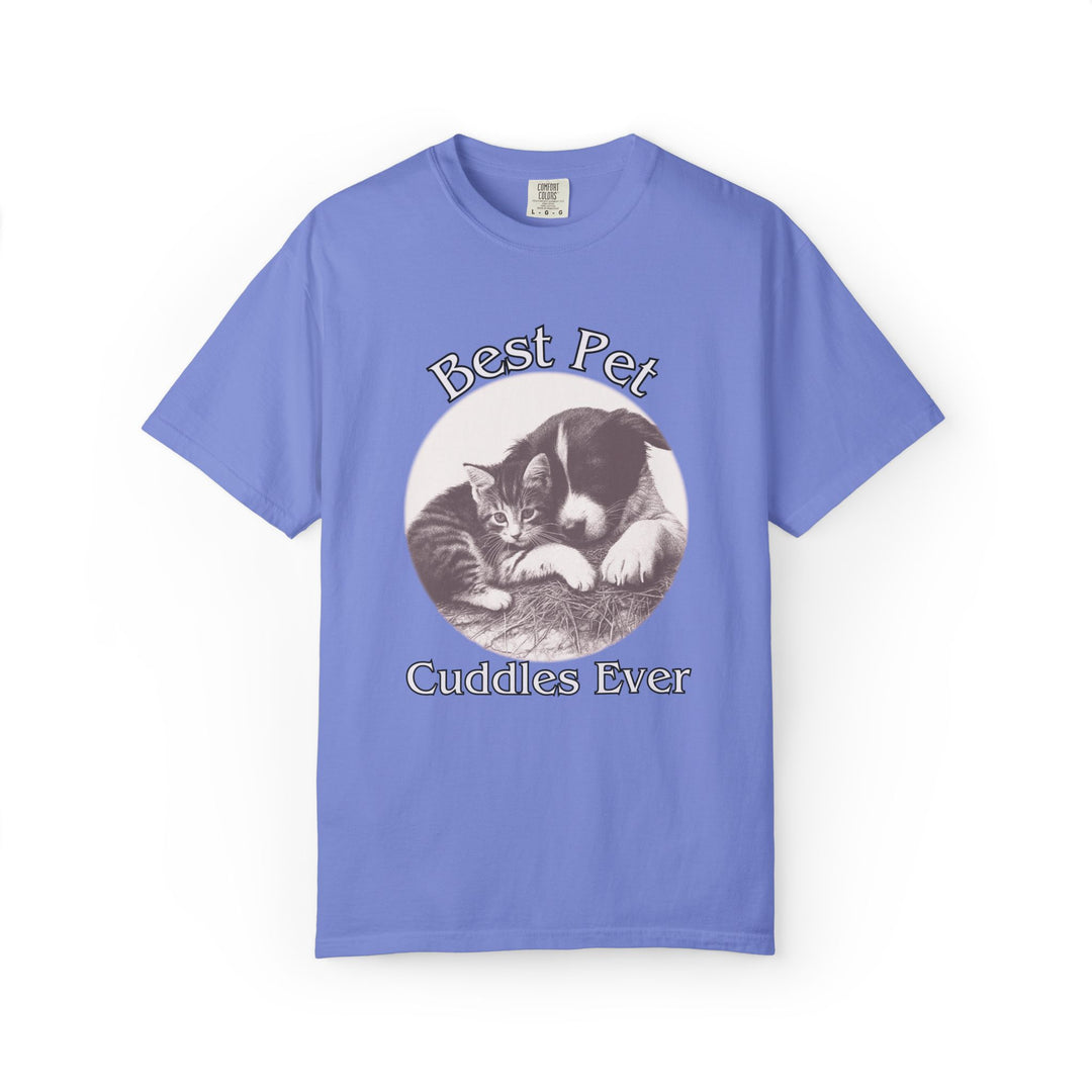 "Best Pet Cuddles Ever" T-Shirt T-Shirt Printify Flo Blue S