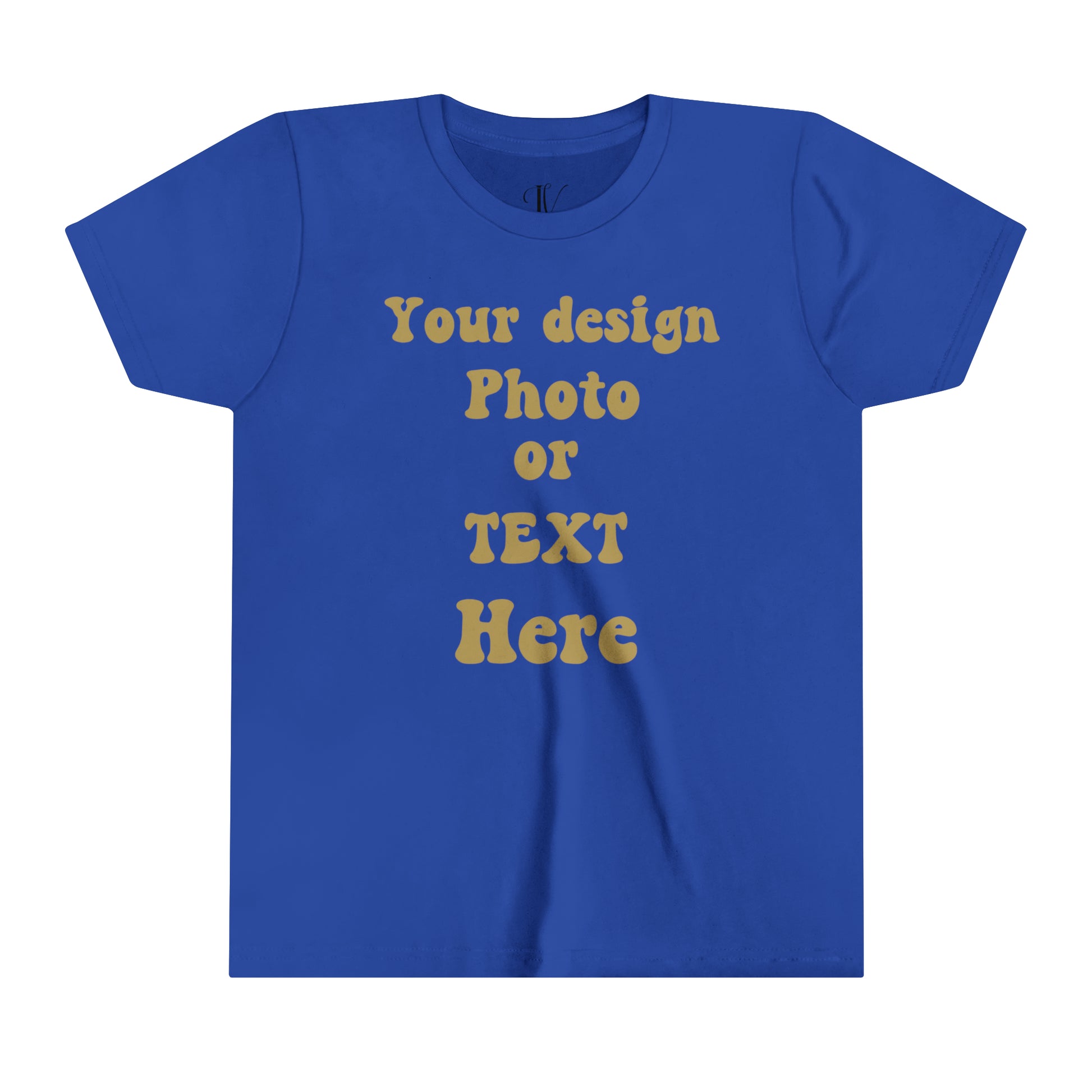 Youth Short Sleeve Tee - Personalized with Your Photo, Text, and Design Kids clothes True Royal S 