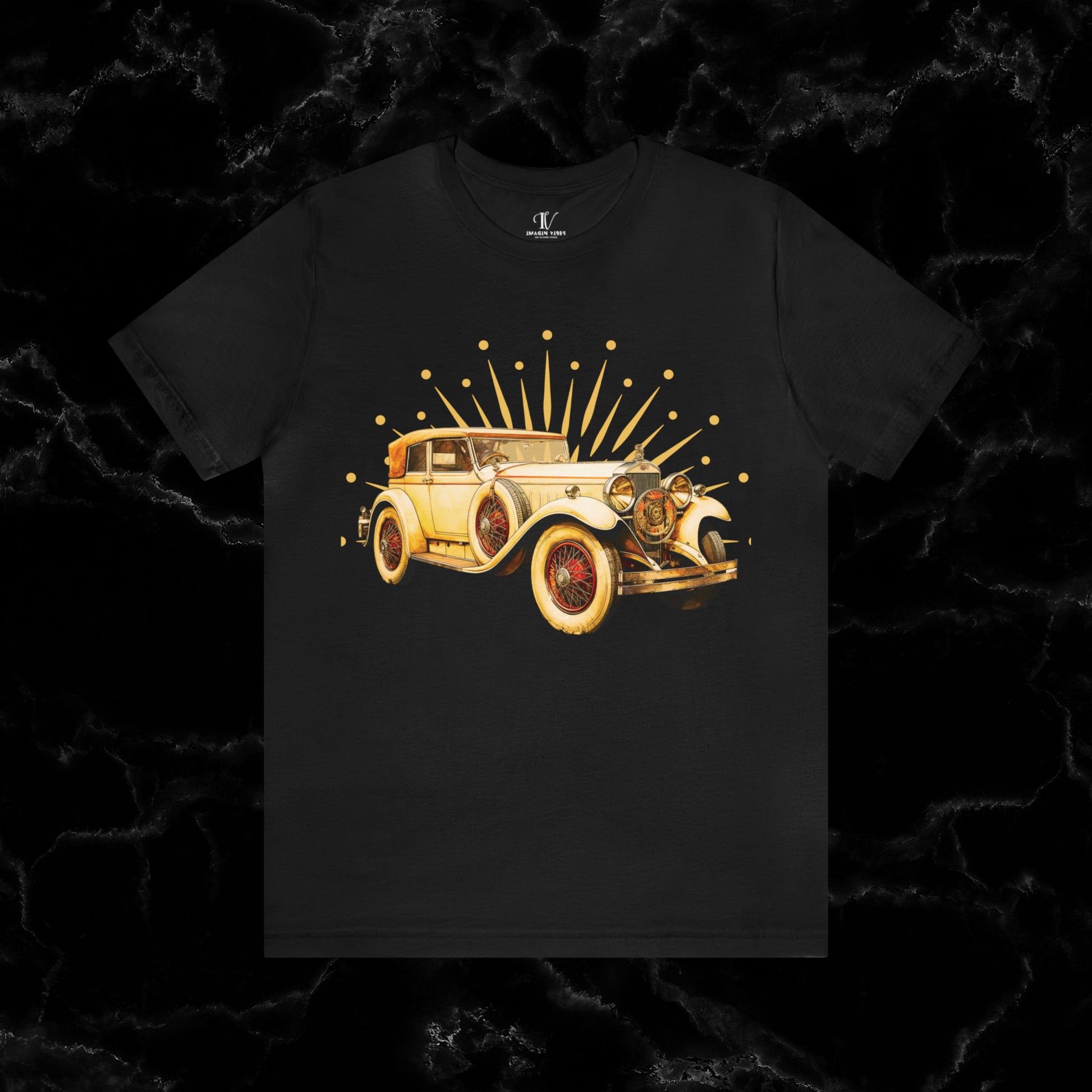 Vintage Car Enthusiast T-Shirt with Classic Wheels and Timeless Appeal T-Shirt Black S 