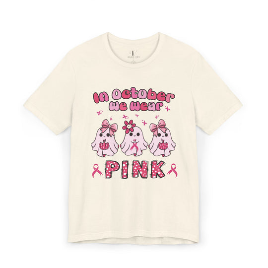 Ghosts Breast Cancer Support "In October We Wear Pink" T-Shirt