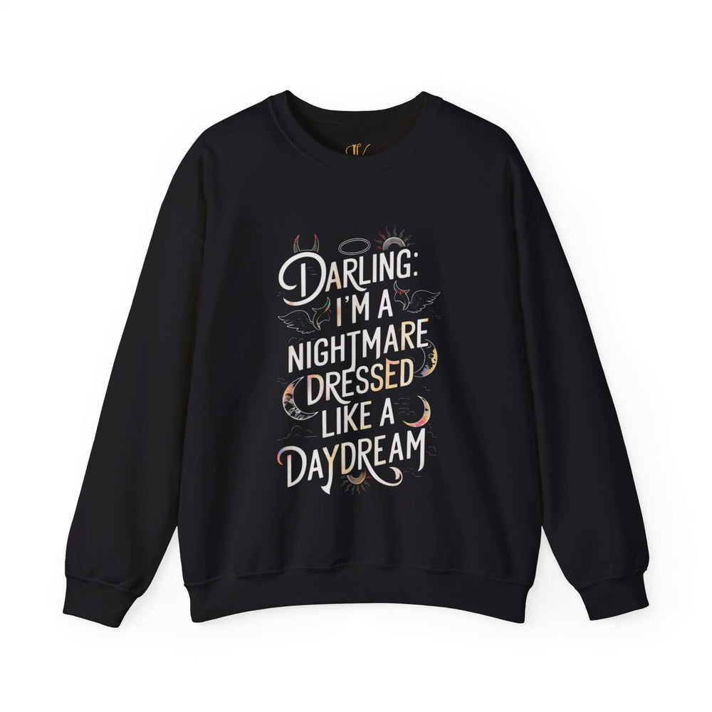 Gothic Nightmare Crewneck Sweatshirt Sweatshirt Printify S Black