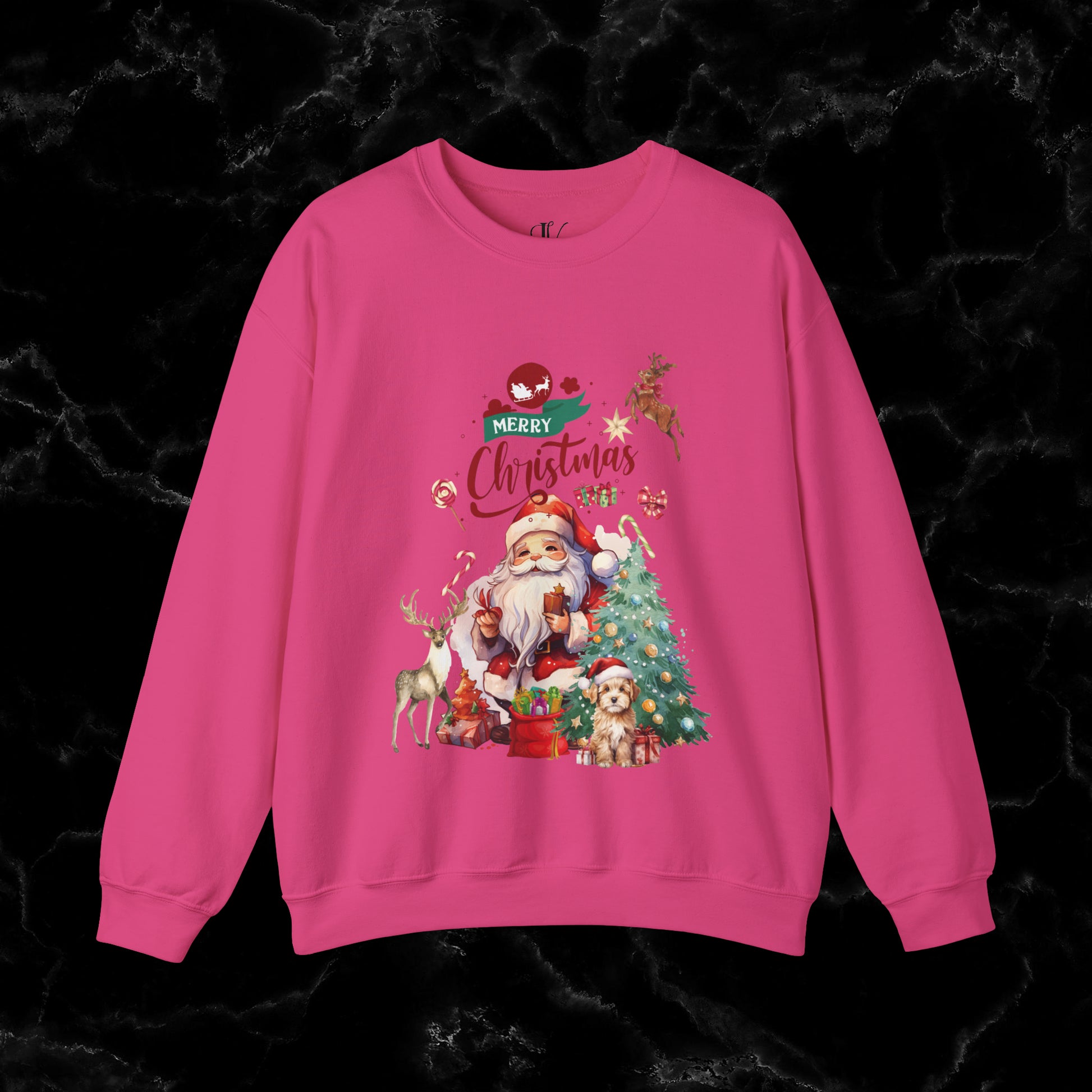 Merry Christmas Sweatshirt | Christmas Shirt - Matching Christmas Shirt - Santa Claus Merry Christmas Sweatshirt - Holiday Gift - Christmas Gift Sweatshirt S Heliconia 
