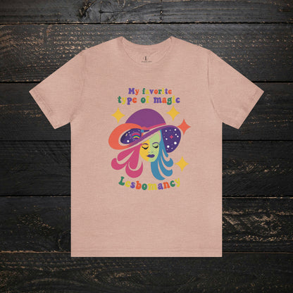 Halloween LGBT T-Shirt | Gay Witch Shirt - Spooky and Proud Tee - LGBT Halloween Shirt - Lesbian Halloween T-Shirt Heather Prism Peach XS 
