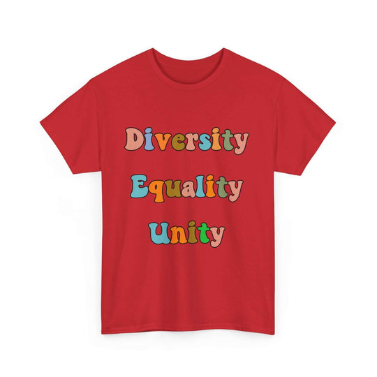 Diversity Equality Unity T-Shirt — Unity Day Anti-Bullying & Equal Rights Tee T-Shirt Printify Red S