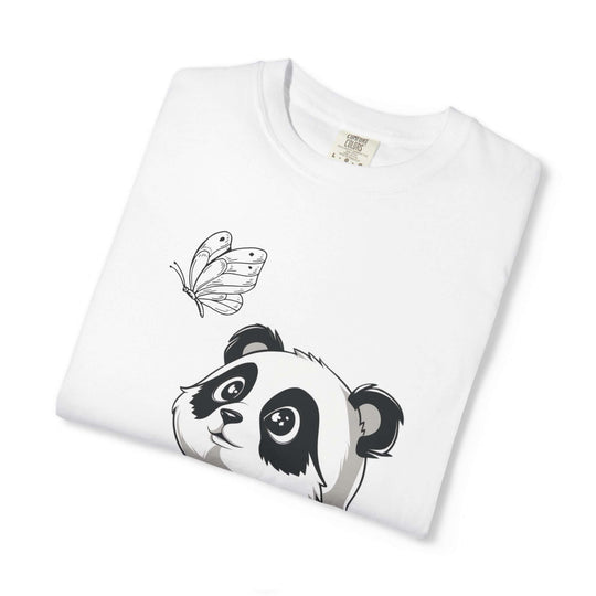 Adorable Panda & Butterfly Tee T-Shirt Printify