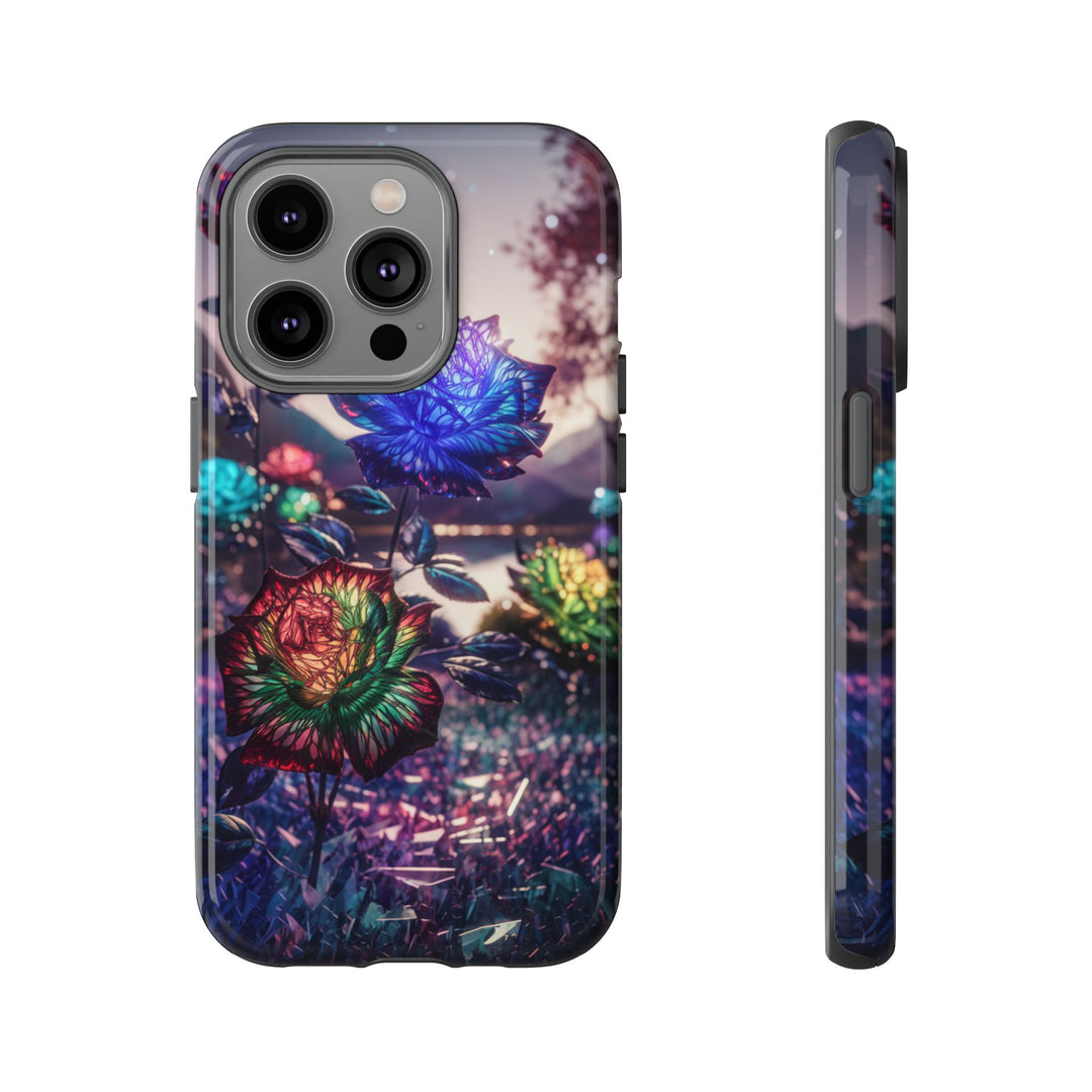 Phone Case - Surreal Glowing Roses Phone Case Printify iPhone 14 Pro Glossy