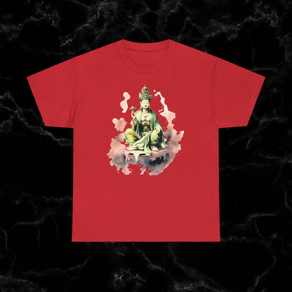 Quan Yin Goddess T-Shirt - Spiritual Tee, Guan Yin, Goddess of Compassion T-Shirt Red S 