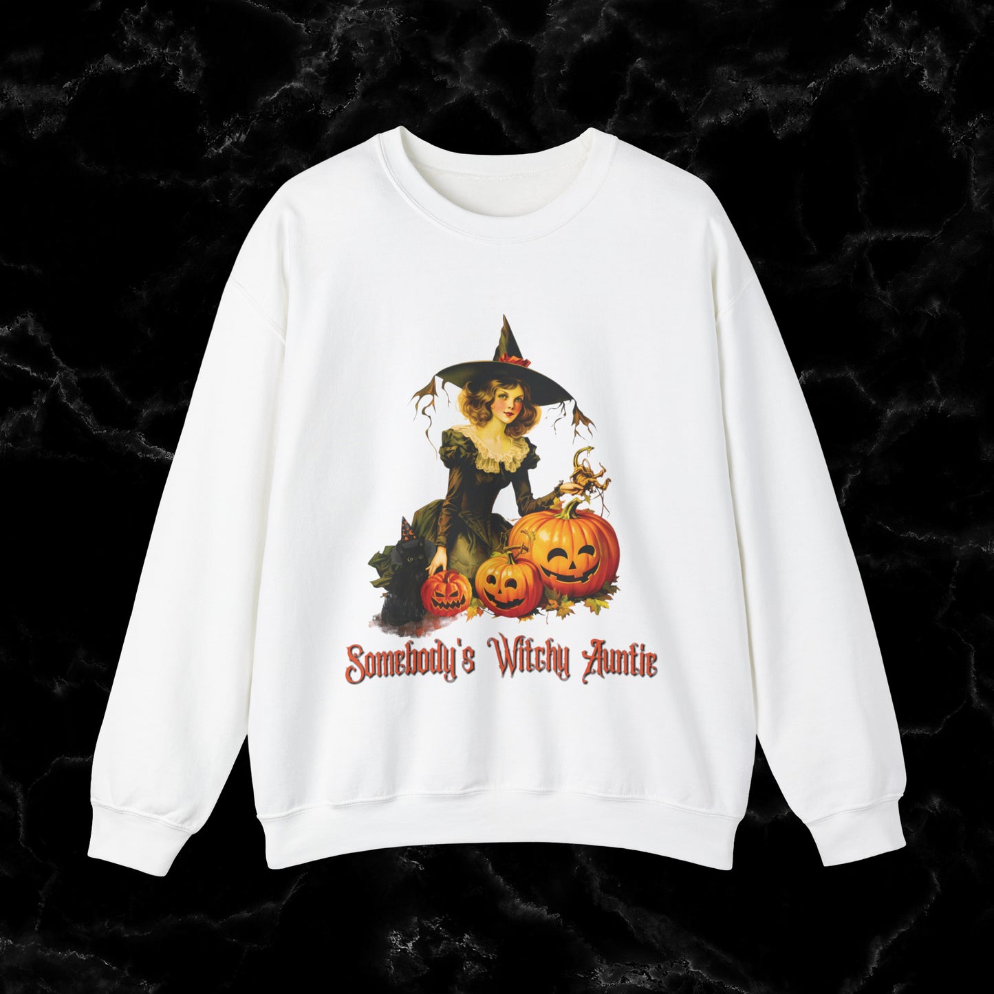 Witchy Auntie Sweatshirt - Cool Aunt Shirt for Halloweenl Vibes Sweatshirt S White 