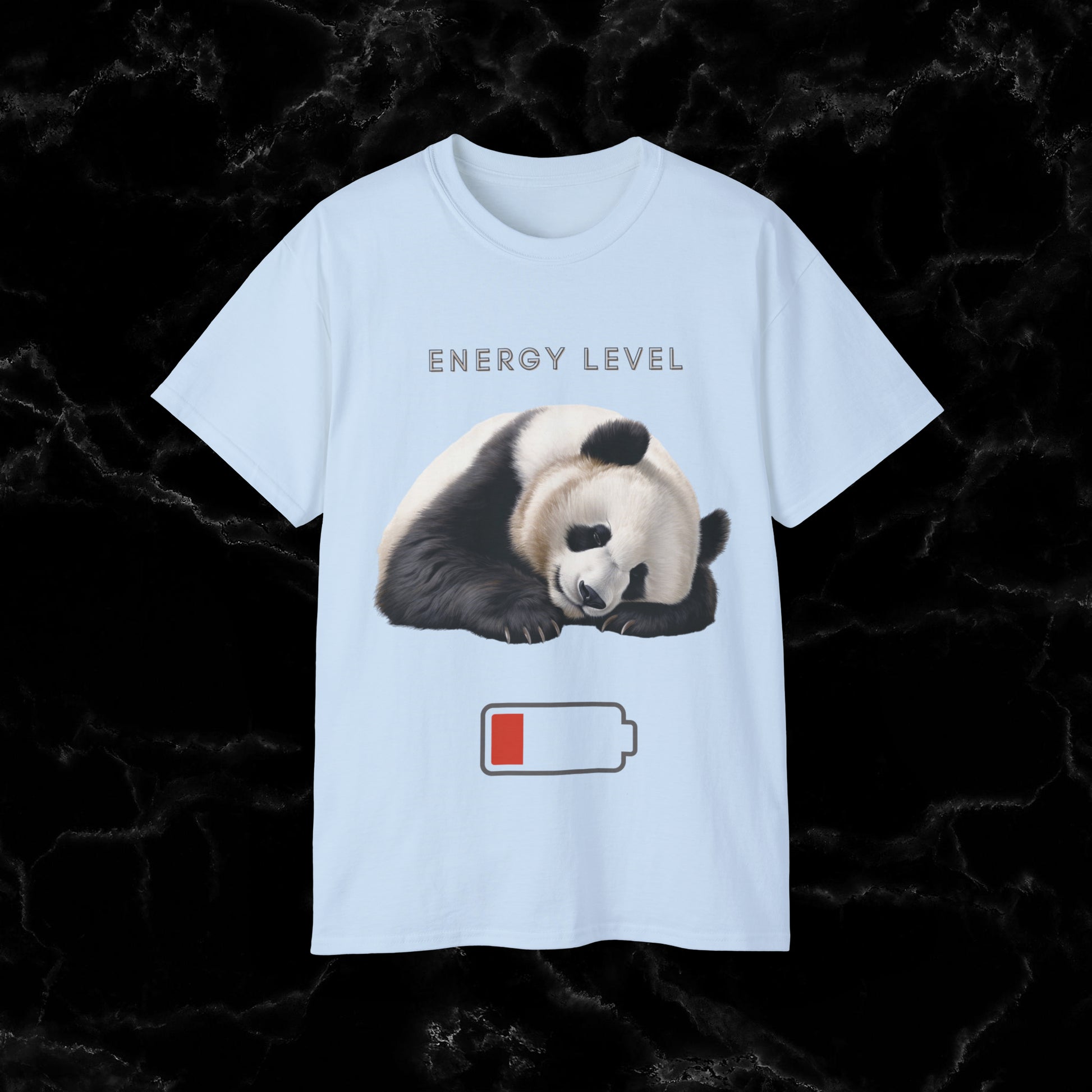 Nap Time Panda Unisex Funny Tee - Hilarious Panda Nap Design - Energy Level T-Shirt Light Blue S 