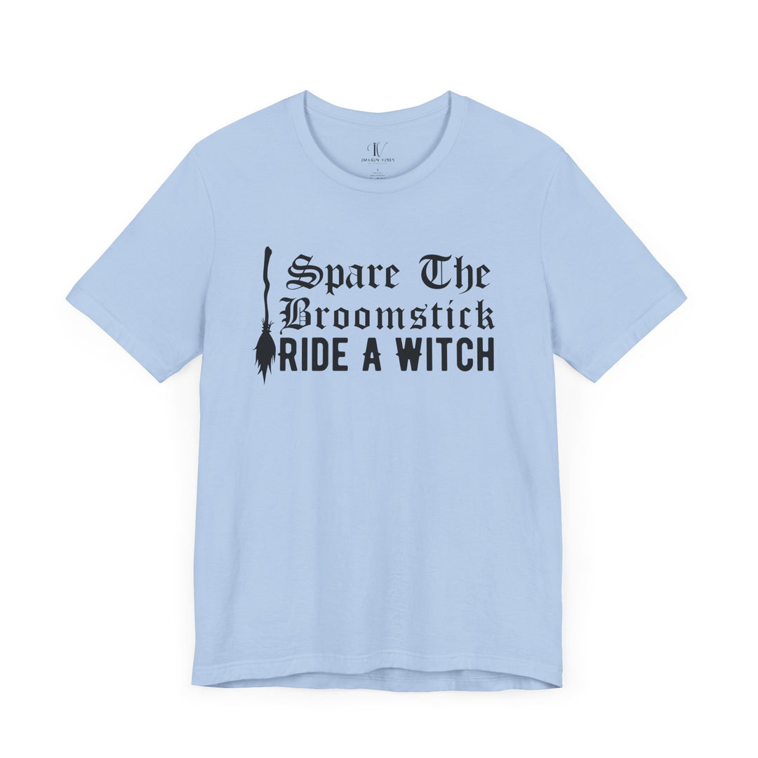 Halloween Tee - Funny Witch's Broomstick Design