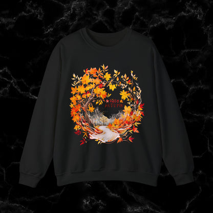 Hello Autumn Sweatshirt | Fall Design | Fall Seasonal Sweatshirt | Autumn Design For Fall Lover Sweatshirt S Black 