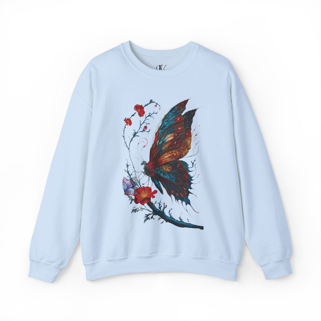 Vintage Butterfly Sweatshirt Sweatshirt Printify S Light Blue