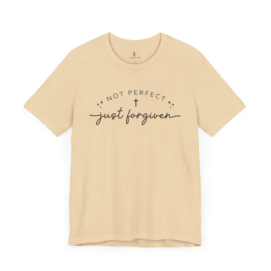 Not Perfect, Just Forgiven: Christian Faith T-Shirt T-Shirt Printify Soft Cream XS