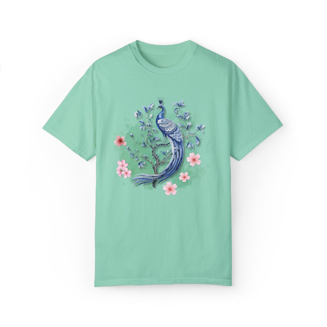 Peacock Floral T-shirt T-Shirt Printify Island Reef S