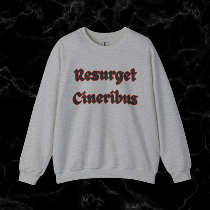 Resurget Cineribus Unisex Crewneck Sweatshirt - Latin Inspirational Gifts for Sports Football Fans Sweatshirt S Sport Grey 