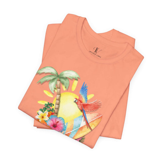 Dreamy Watercolor Tropical Paradise Unisex Tee T-Shirt Printify