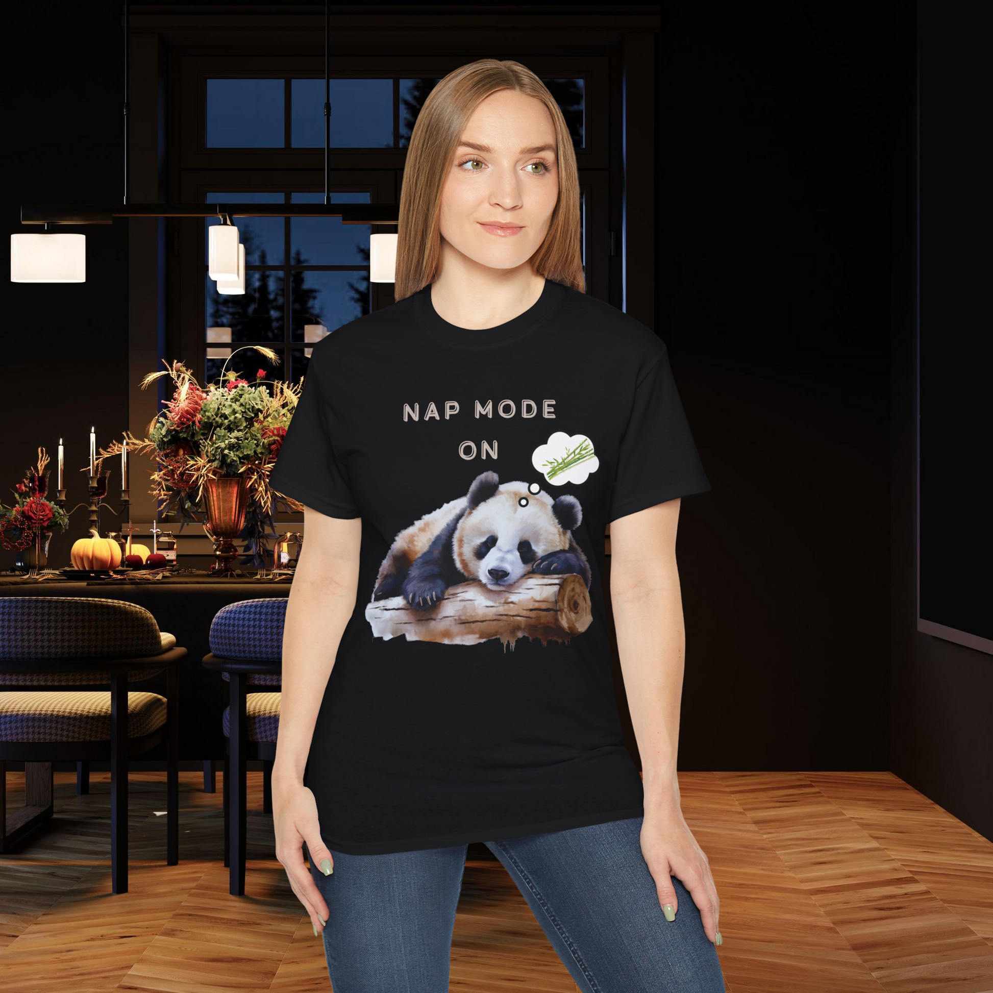 Nap Time Panda Unisex Funny Tee - Hilarious Panda Nap Mode On T-Shirt   