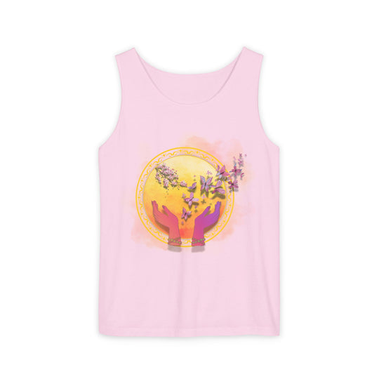 Spiritual Symbolic Tank Top - Lightweight and Breezy Summer Wear Tank Top Printify Blossom S