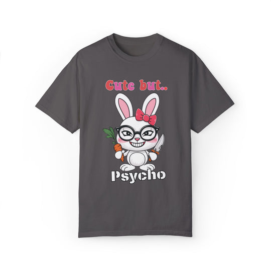 Bunny Cartoon Unisex T-shirt - Cute but Psycho T-Shirt Printify Graphite S